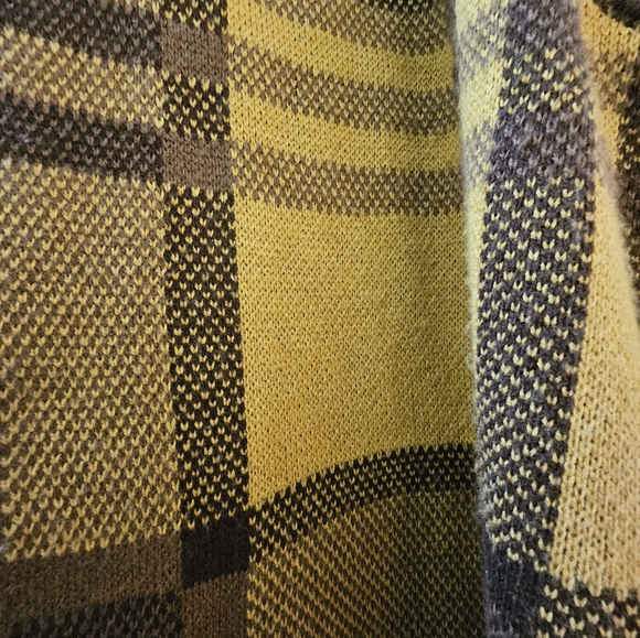 Women's Cato Yellow Brown Plaid Knit Duster Vest - 20/22 - Picture 3 of 3
